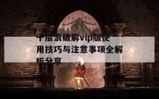 千层浪破解vip版使用技巧与注意事项全解析分享