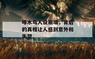 啄木鸟人设崩塌，背后的真相让人感到意外和失望

