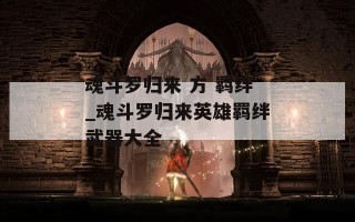 魂斗罗归来 方 羁绊_魂斗罗归来英雄羁绊武器大全