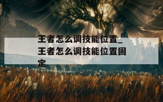 王者怎么调技能位置_王者怎么调技能位置固定