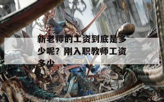 新老师的工资到底是多少呢？刚入职教师工资多少