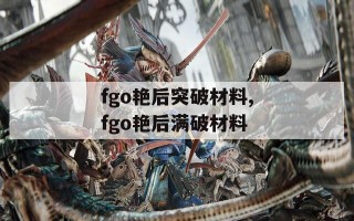 fgo艳后突破材料,fgo艳后满破材料