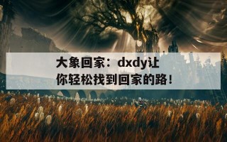 大象回家：dxdy让你轻松找到回家的路！