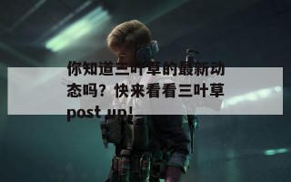 你知道三叶草的最新动态吗？快来看看三叶草post up！