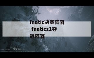 fnatic决赛阵容-fnatics1夺冠阵容