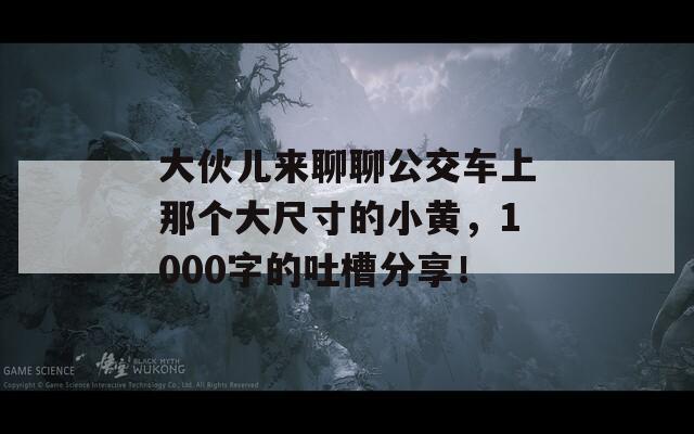 大伙儿来聊聊公交车上那个大尺寸的小黄，1000字的吐槽分享！-第1张图片-一粒游戏网