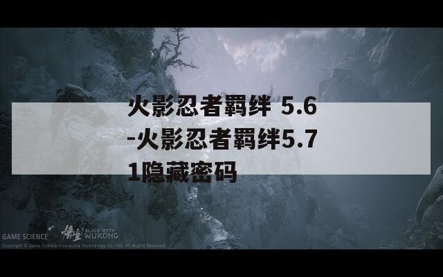 火影忍者羁绊 5.6-火影忍者羁绊5.71隐藏密码-第1张图片-一粒游戏网